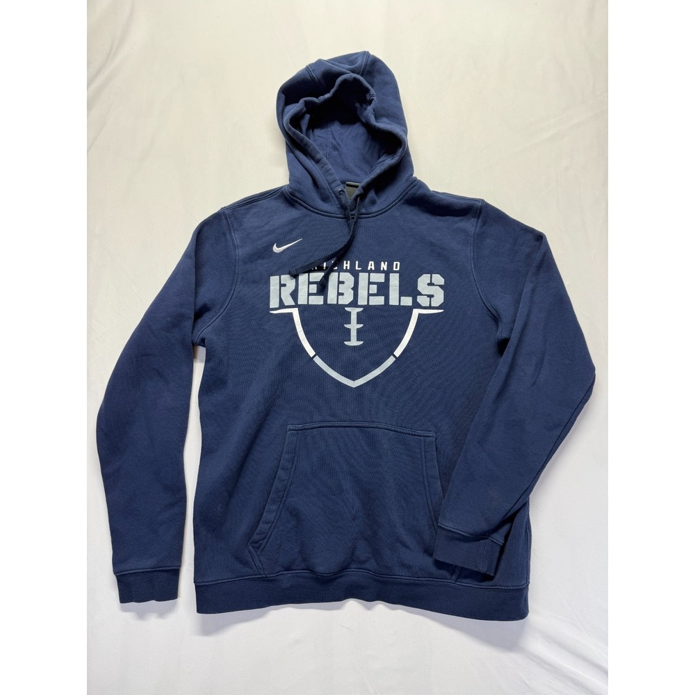 Nike Hoodie Mens Medium Navy Blue Graphic Print Richland‎ Rebels High School
